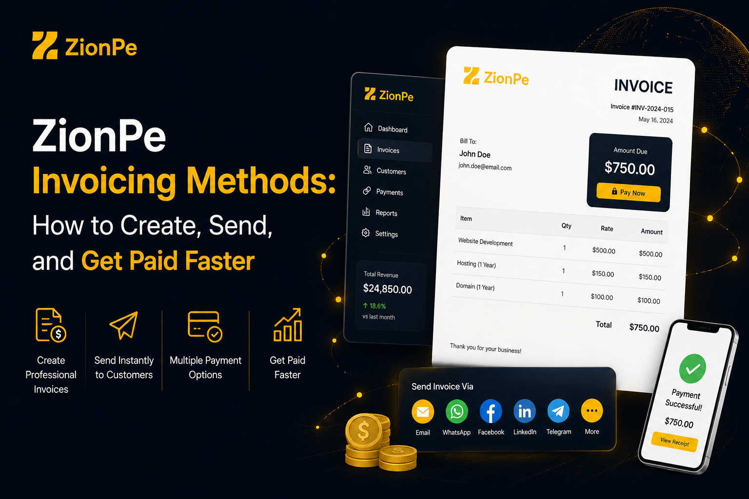 ZionPe Invoicing Methods: How to Create, Send, and Get Paid Faster